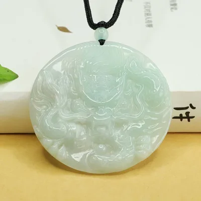 Authentic Green Jade Dragon Necklace, Tradition Zodiac Carving Jadeite Pendant, Luck China Jadeite Charm Jewelry