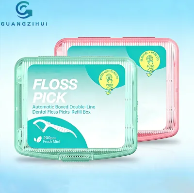 Custom-made Nylon Ultra-fine Plastic Dental Floss Stick with Flat Line Bow Design for Oral Care