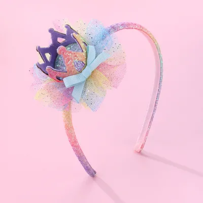 Princess Crown Headband with Seven-color Gradient Girls' Fashionable and Simple Hair Accessory