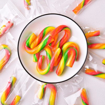 American Christmas Mini Hard Candy Cane Assorted Fruit Flavors Confectionery Candy Sweets