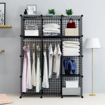 Practical Steel Wardrobe Modern Design Easy Assembly Freestanding Living Room Bedroom Study Outdoor Storage