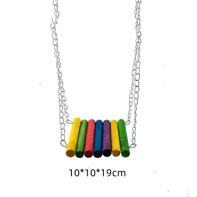 Factory Wholesale Wood Birds Toy Swing Ladder Colorful Birds Toys Parrot Collection Wholesale New Bird Products