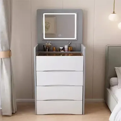 Hot Sale High Quality Modern Wood Panel Dressing Table with Simple Storage Cabinet and Bedroom Drawer for Dining