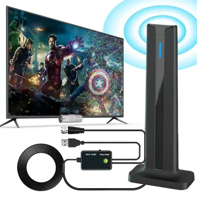 HD Digital TV Antenna DTMB 25dBi Signal Booster Indoor 50-80 Mile Range 1080p Vertical Mount OEM Wholesale