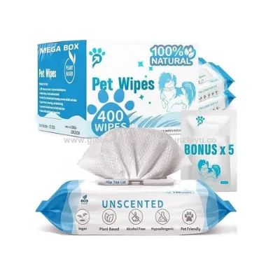 Eco-friendly Pet Grooming Dogs Cats Body Paws Cleaning Natural Formula Unscented Pet Wipes