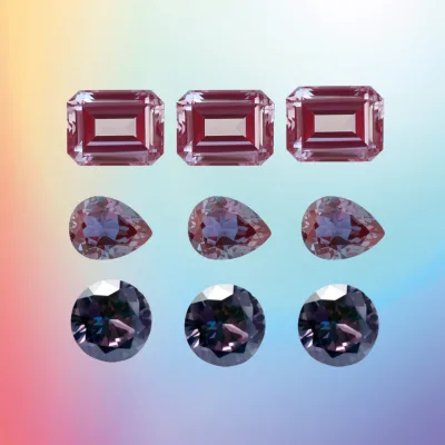 Astwo Gems Color Change Fancy Cut Third Party Certified Loose Lab Grown Alexandrite Gemstones Fracture Filled Custom Size