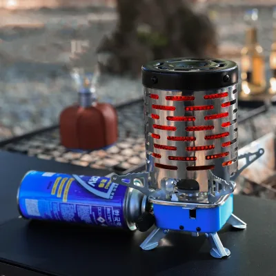 Outdoor Mini Portable Camping Stove Heating Cover Tent Heater Camping Warmer Gas Heater Stainless Steel Grill Hand Warmer