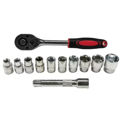 Factory Wholesale Wrench 12 1/2 Chromeplate Multi-function Socket Ratchet Wrench Set-001