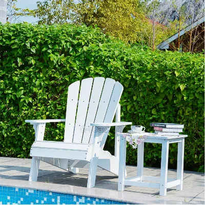 Rustic Wooden Adirondack Chair for Backyard and Deck Relaxation