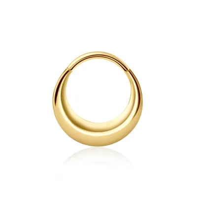New Hot Stainless Steel Hoop Nose Ring Women Pierced Nose Ring Simple Hinged Segment Clicker Septum Ring Nose Piercing Jewelry