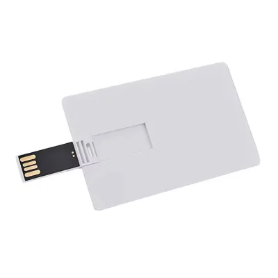 White Plastic USB 2.0 Flash Drive Promotional Business Card Shaped Memory Stick Bulk Pendrive with Credit Card Design