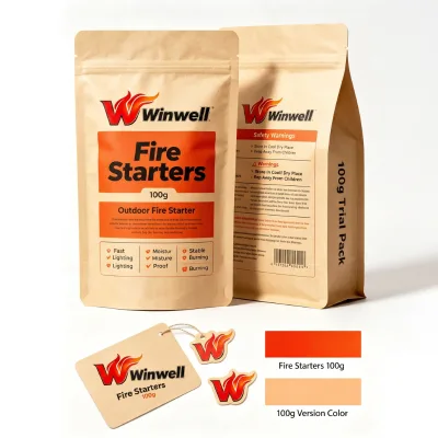 Winwell Factory BBQ Wood Wool Fire Starters 100pcs Quick Ignition for Camping Bulk Supply