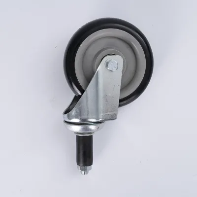4 Inch Stem Type Swivel PU Caster Wheel for OD 28mm Lean Pipe System