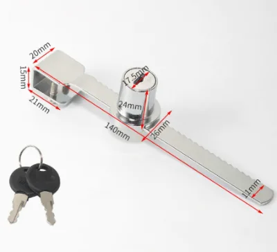 Sliding Glass Door Lock with Keys Reliable Anti-theft Display Cabinet Drawer Ratchet Locks for Furniture Showcase Window