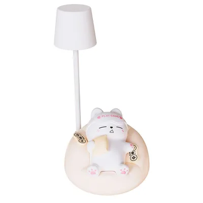 Soft Cute Sleeping Cat Pat Night Light Bedroom Bedside 3-speed Adjustable Night Rise Eye Protection High-value Ambient Lamp