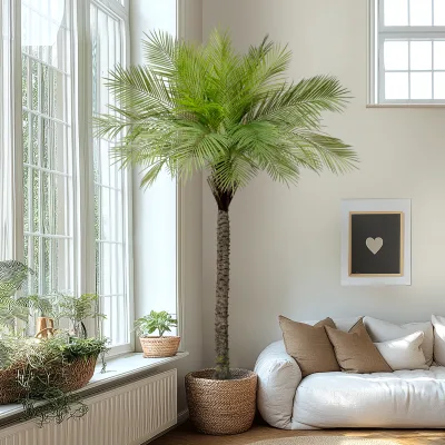Realistic Outdoor Artificial Green Palm Trees for Wedding Decoration for Landscaping Easter Occasions Faked Date Coconut Vine