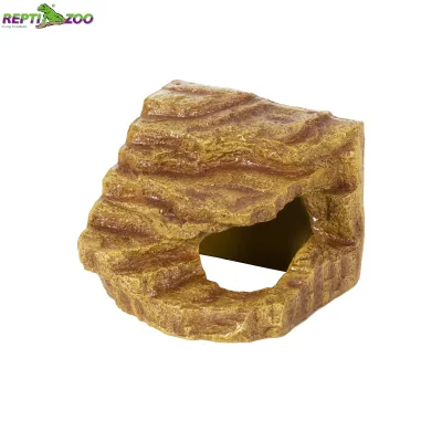 REPTIZOO Custom Logo Reptile Hide 3 in 1 Desert Corner Hideout Resin Reptile Cave Bearded Dragon Hideout for Reptiles Decor