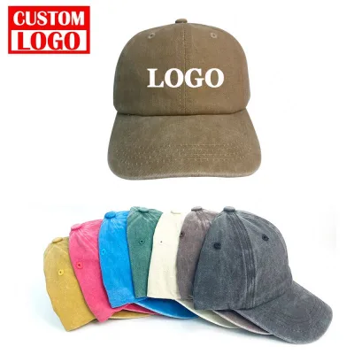 Outdoor Indoor Fitting Use Acid Wash Hat Trucker Hat Printing Logo Unstructured Sports Baseball Cap