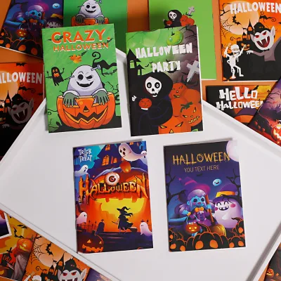 Halloween Mini Notebook DIY Pumpkin Soft Ruler alien Skeleton Witch Sticky Note Mini Notebook