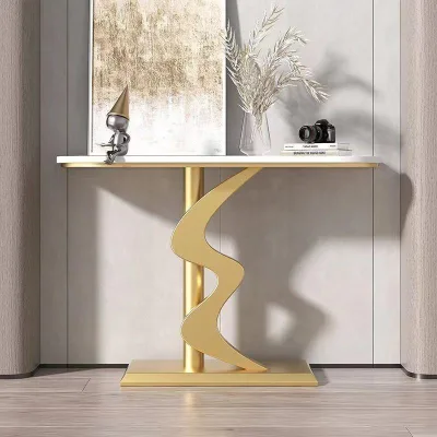 Minimalist Entrance Table, Irregular Art Decoration Table, Entrance Hall, Entrance Cabinet, Wall Facing End View Table