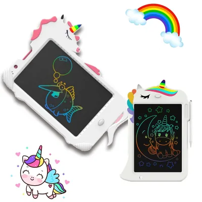 Unicorn Cartoon Plastic Writing Erasable One-click Clear LCD Electronic Children's Drawing Board