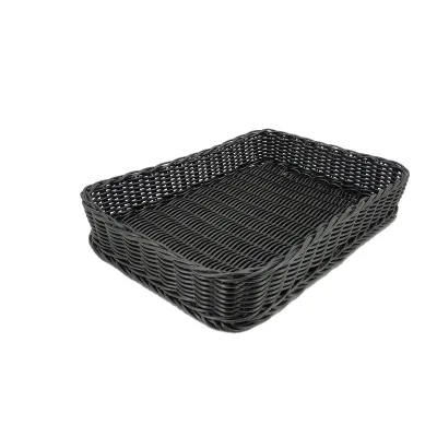 10% OFF  Wholesale Resin Storage Basket Black PP Wicker Basket for Home