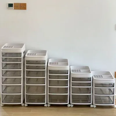 Multi-tiered Trolley Storage Cabinet for Cosmetics and Skincare Products, Wheeled, Large-capacity Beauty and Nail Salon Trolley