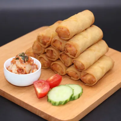 OEM Frozen Kimchi Spring Roll 40g Pre Fried Halal HACCP Crispy Golden Wholesale for Restaurant and Food Service