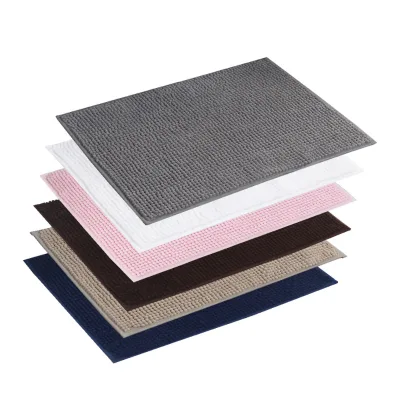 Hot Sale TPR Back Fluffy Chenille Bathroom Rug Loop Pile Cushioned Door Rug Chenille Bathroom Rugs Mat
