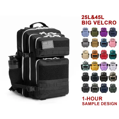 Custom 25L 45L Sport Velcro Patch Backpack Tactical Crossfit Custom Sports Backpacks Mens Bottle Camo Velcro Backpack