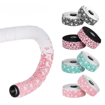 Bicycle Handlebar Tapes Road Bike Handle Bar Straps Anti-slip PU EVA Breathable for Cycling  Anti-Vibration Tape Cherry Blossom