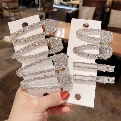 Wholesale Crystal Rhinestone Geometric Hairpins Headwear Crystal Hair Clip