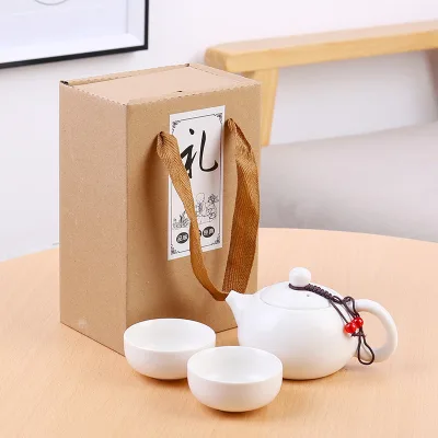 Custom New Arrival Tourist Souvenirs KungFu Chinese Tea Set Ceramic One Pot Four Cups With Gift Box