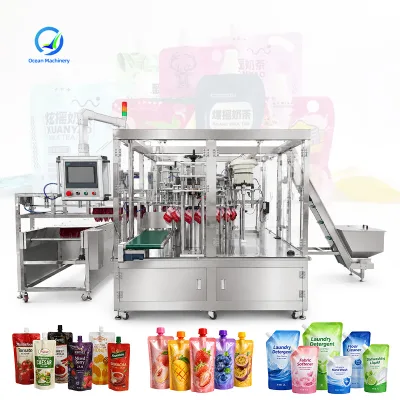 OCEAN Liquid Viscous Hot Sauce Fill Capping Honey Filler Pack Yogurt Grease Spout Pouch Package Machine