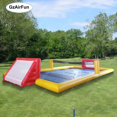 Customized Commercial Grade Multifunctional PVC Inflatable Soccer Field Water Volleyball Court With Double Stitching Model Sale