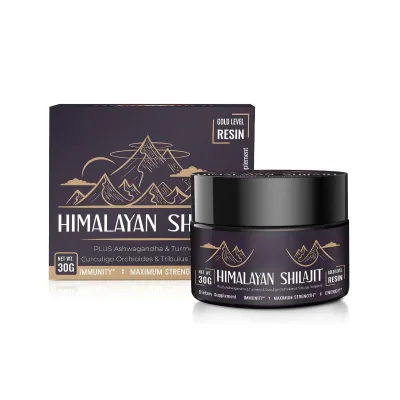 Shilajit Purest Himalayan Shilajit Resin - Gold Grade 100% Pure Shilajit with Fulvic Acid & 85+ Trace Minerals Complex for Energ