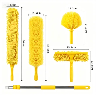 Wholesale Extendable Long Handle Duster Set - Aluminum Telescopic Pole, Microfiber Head, for High Windows/Ceiling
