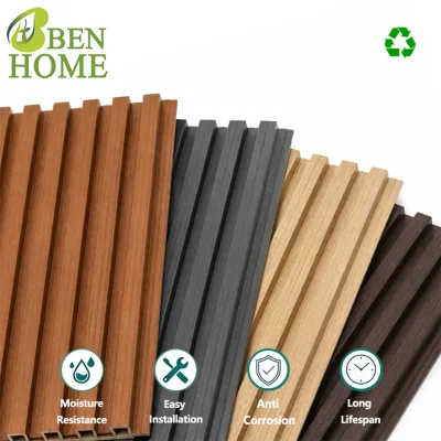 WPC Wall Panels-Modern Waterproof Eco-Friendly Fire Retardant Cladding for Interior/Exterior Walls Customizable Length