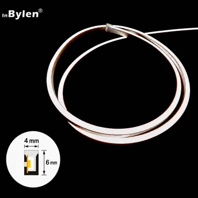 Mini LED Neon Strip 4x6mm 24V IP67 Waterproof 240LEDs/m Side Bend Ultra Thin Silicone Neon Flex for Kitchen Cabinet Lighting