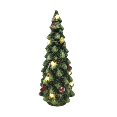 Factory Decor Ceramic Christmas Tree Figurines or Holiday Home Decor with Led Light
