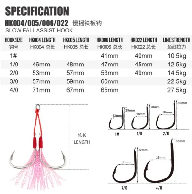 Hotsale Metal Jig Double Fishing Assist Hook Boat Fishing Jigger Barbed Hooks