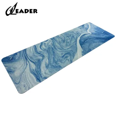 Eco-friendly 150 cm Reversible Suede TPE Foam Yoga Mat Non-slip Personalized OEM Marbling Design Exercise Logo Soft Mat