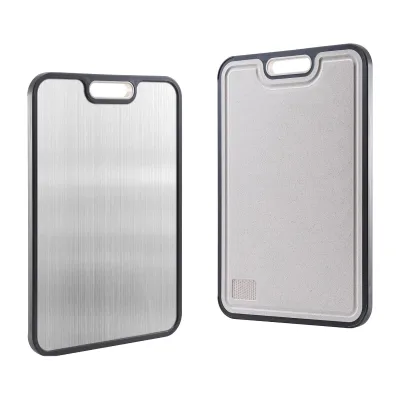For Bestseller Wheat Straw PP 304 Stainless Steel Food-Grade Non-Slip Antibacterial Mold-Resistant Dual-Sided Cutting Board