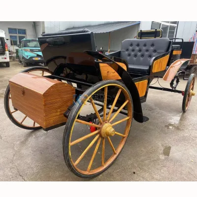 European Royal Family Comfortable Retro Wagon Attraction Sightseeing Horse Carriage With LED Lights and Sound for Sale