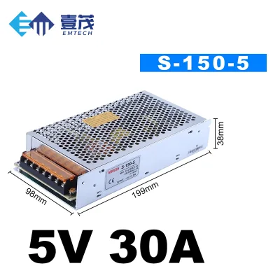 EM 150W 200W 220V AC to 5V 12V 24V DC Switching Power Supply Regulated Transformer Stainless Steel 42x98x199mm
