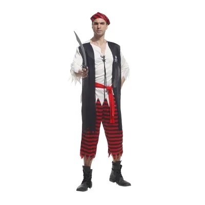 Kids Halloween Carnival Theme Party Performance Buccaneer Pirate Captain Costumes for Adults