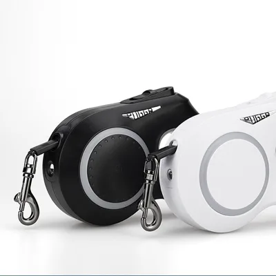 Automatic Retractable Solid Plastic Reflective LED Pet Dog Leash Outdoor Hands-Free