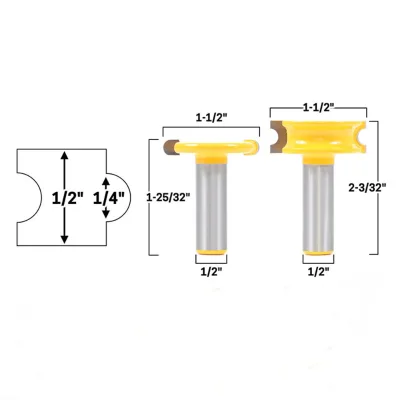 Carbide Canoe Flute Bead Router Bit Woodworking Cutter 1/2inch Shank 2pcs
