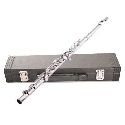 Factory Direct Sell OEM Cheap 16/17 Holes Open Hole Flute Wooden Flute Silver Plated C Silver Wood Wind Leather 16 Keys Included