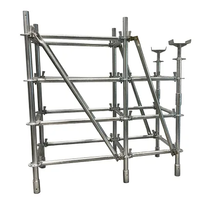 Hot Dip Galvanized Steel Ringlock Scaffoldings System Construction Building Tools with Pipe Clamp Fittings for Scaffolding